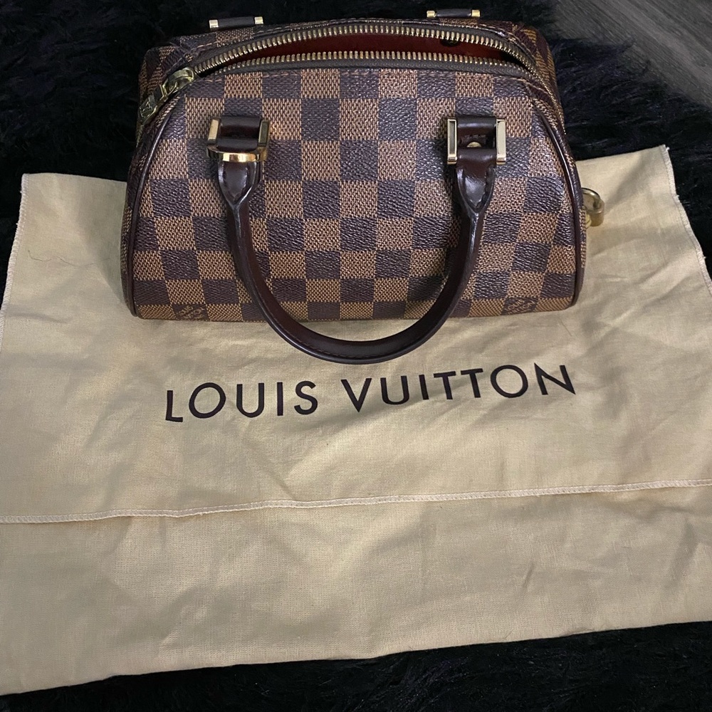 100% Authentic Louis Vuitton RIVERA MINI HAND BAG CA0054 PURSE DAMIER EBENE
